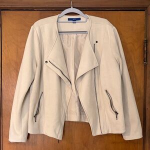 Apt. 9 Cream Jacket with Zipper Details